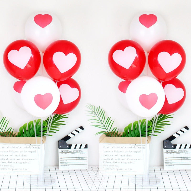 6pcs Red & White Heart Spiral Hanging Garland – Valentine’s Day Wedding Party Decorations