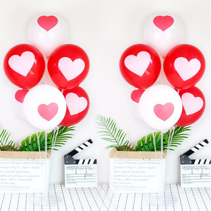 6pcs Red & White Heart Spiral Hanging Garland – Valentine’s Day Wedding Party Decorations