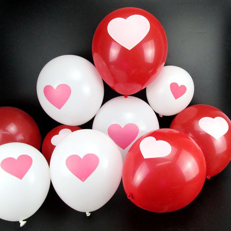 6pcs Red & White Heart Spiral Hanging Garland – Valentine’s Day Wedding Party Decorations