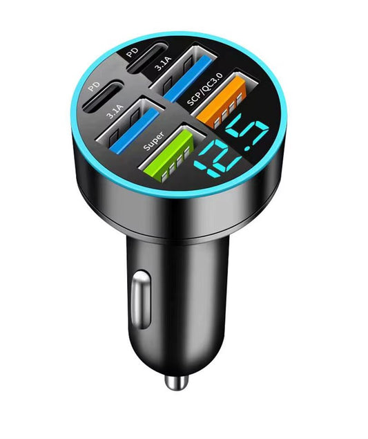 CARGADOR DE COCHE 66W – CARGA RÁPIDA PARA 6 DISPOSITIVOS